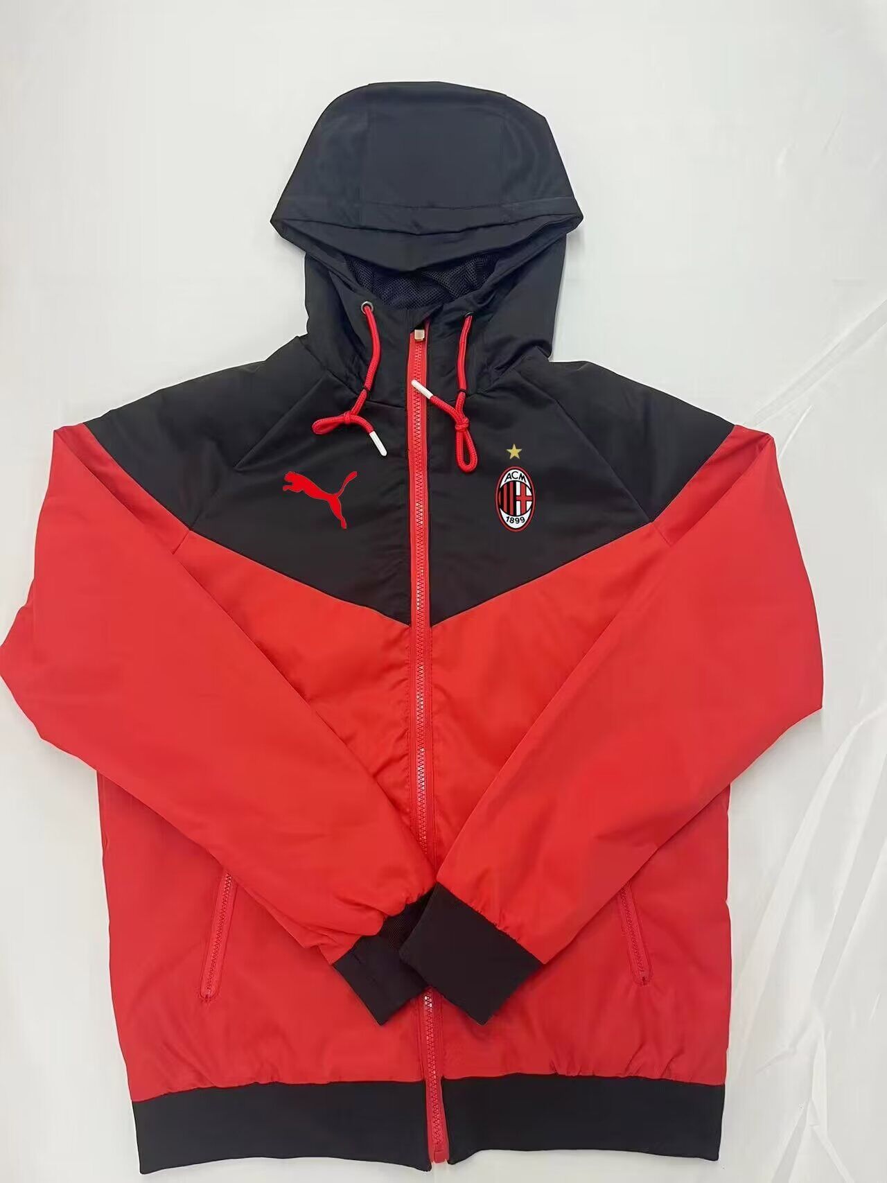 AAA Quality AC Milan 24/25 Wind Coat - Black/Red